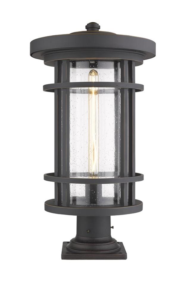 Jordan 1 Light Outdoor Pier Mounted Fixture in Oil Rubbed Bronze Finish by Z-Lite
