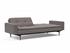 DUBLEXO SLEEPER SOFA W/ARMS in MIXED DANCE GREY FABRIC WITH Dark Wood LEGS 521 by INNOVATION USA
