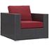 Minerva Outdoor Patio Armchair In Espresso Red by Modway Furniture