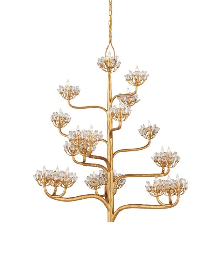 Agavé Americana Gold Chandelier In Dark Contemporary Gold Leaf by Currey & Company