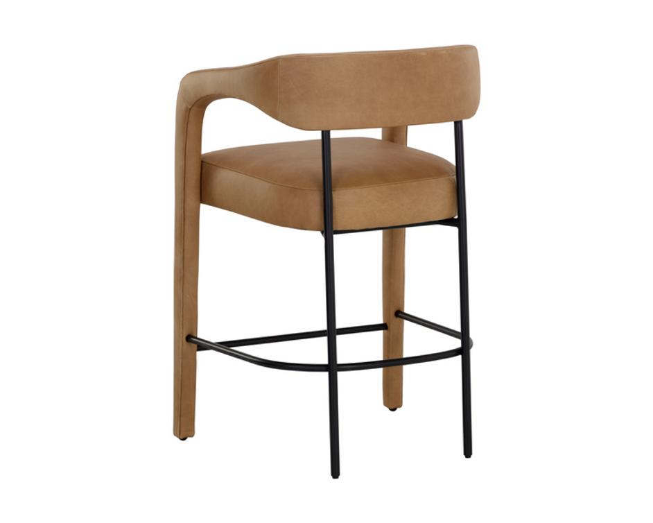MAVIA COUNTER STOOL - LUDLOW SESAME LEATHER by Sunpan