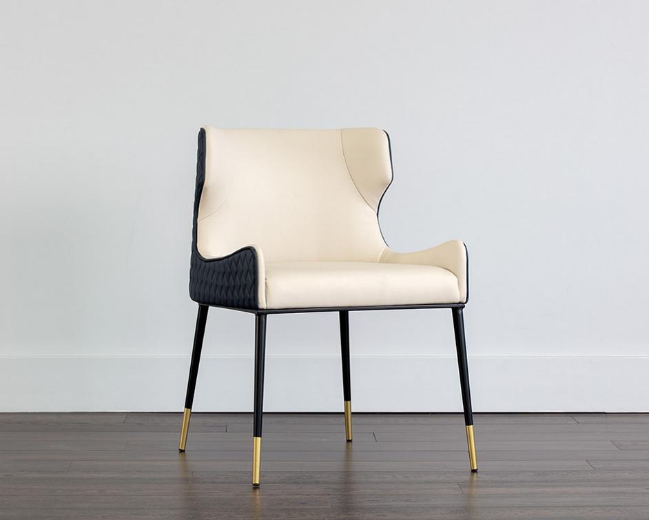 Gianni Dining Chair - Dillon Cream / Dillon Thunder by Sunpan