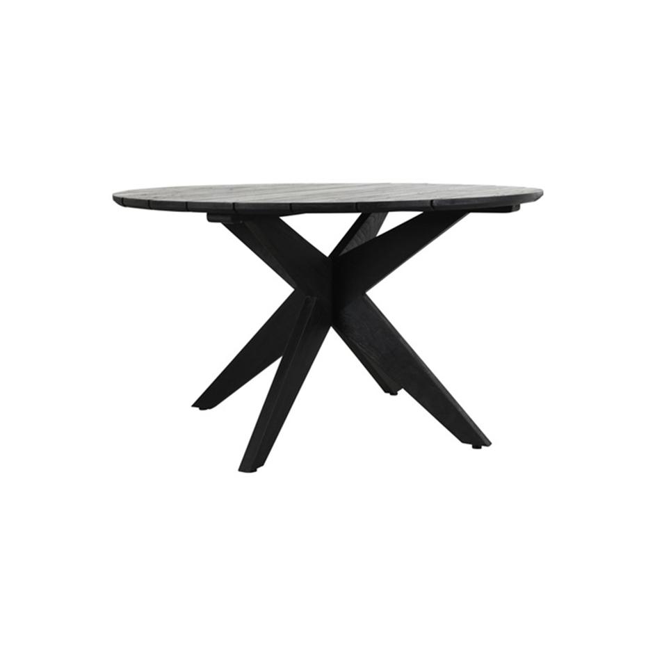Alameda 53" Outdoor Round Dining Table Black by Classic Home