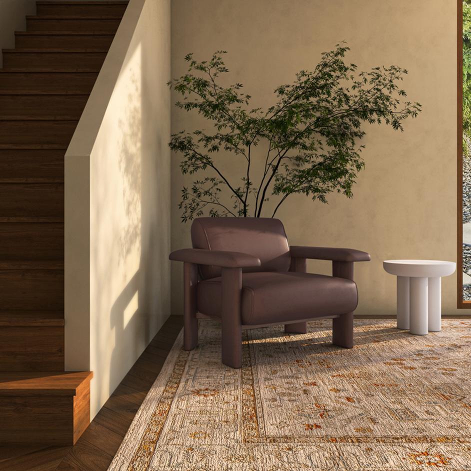 Marcello Lounge Chair Dark Brown by Moes Home