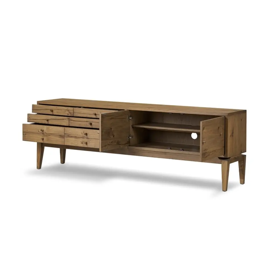 Bergstrom Media Console - Warm Natural Oak Veneer by Four Hands