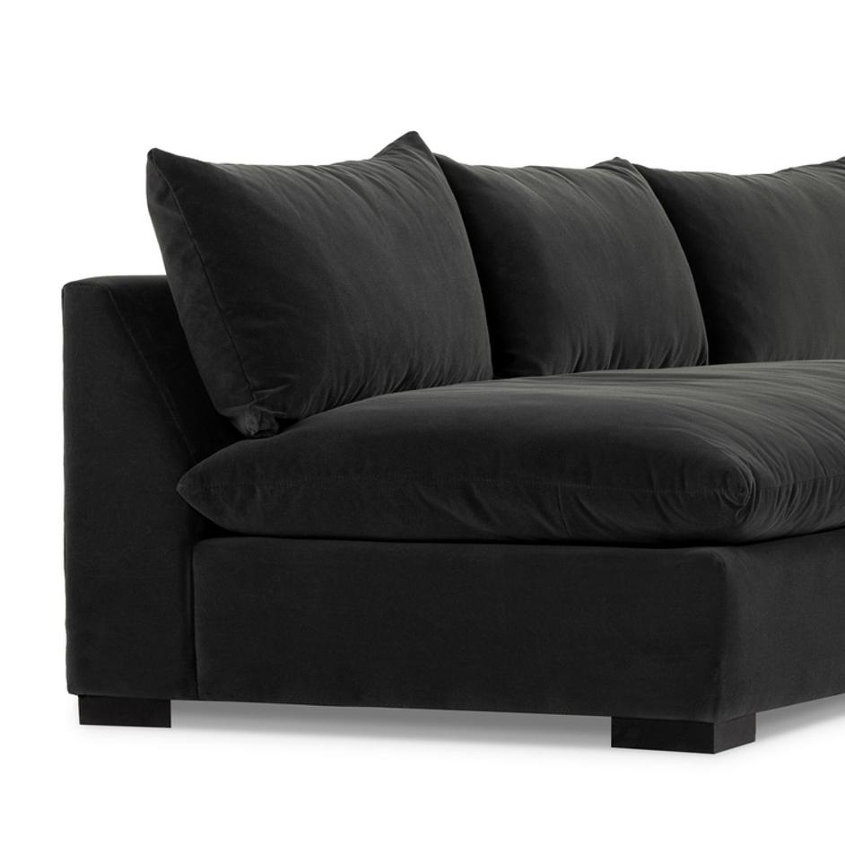 Grant 3-Piece Sectional In Crypton Henry Charcoal And Espresso by Four Hands