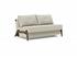 CUBED FULL SOFA BED in MIXED DANCE NATURAL FABRIC WITH Dark Wood LEGS 527 by INNOVATION USA
