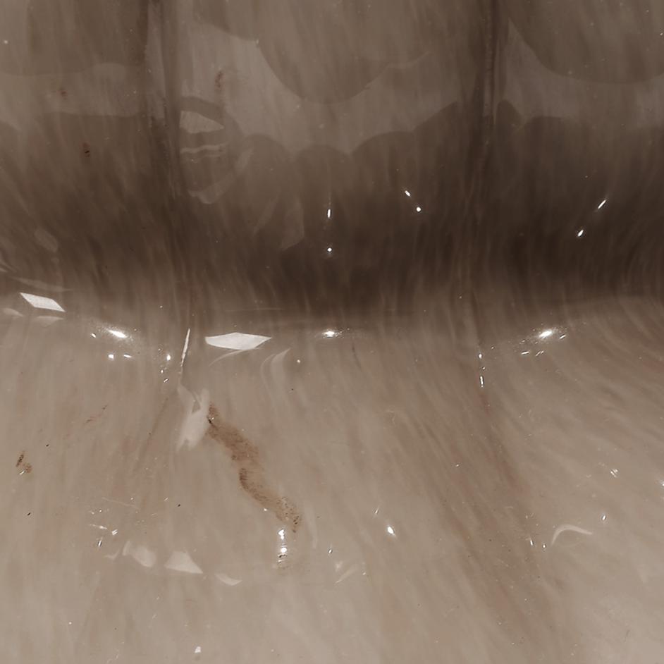 Agnes Blown Glass Table Lamp with Linen Scalloped Shade, Taupe by Jamie Young