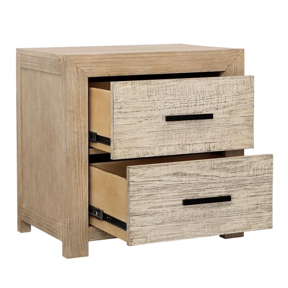 Hampton Nightstand Double Drawer by Curated Collections