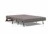 CUBED FULL SOFA BED in MIXED DANCE GREY FABRIC WITH Dark Wood LEGS 521 by INNOVATION USA