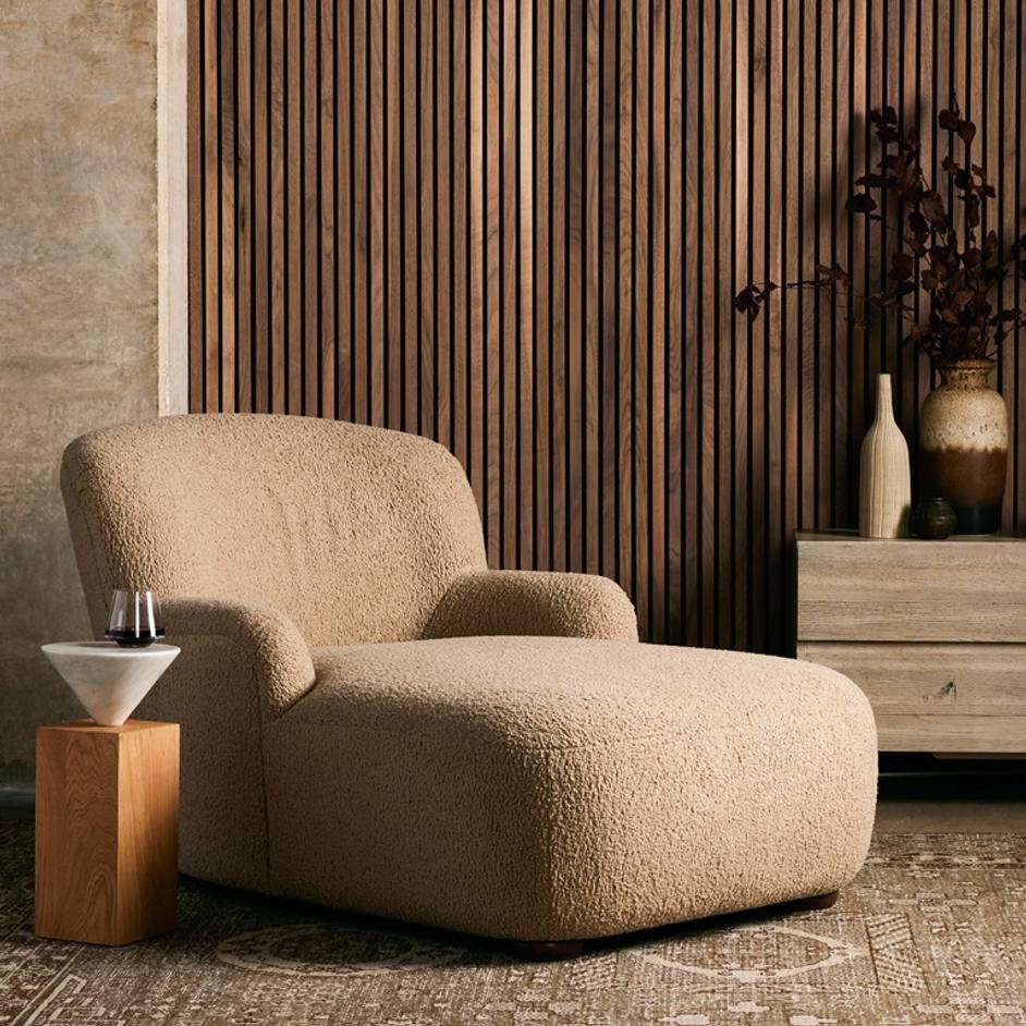 Kadon Chaise Lounge - Sheepskin Camel by Four Hands