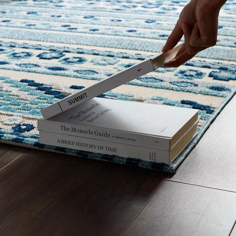 Burket Cadhla Vintage Abstract Geometric Lattice 8X10 Indoor And Outdoor Area Rug In Ivory And Blue by Modway Furniture