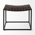 Clarissa 22.0L x 16.0W x 16.5H Brown Leather Woven Seat W/ Black Metal Frame Stool by Mercana