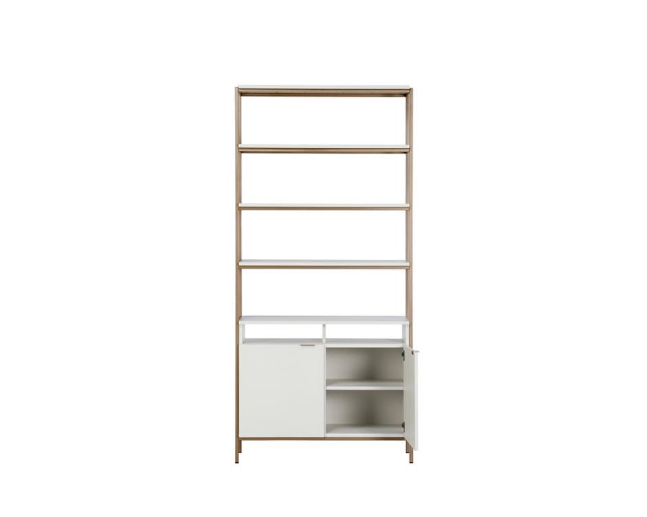 Ambrose Modular Bookcase - Large - Champagne Gold - Cream by Sunpan