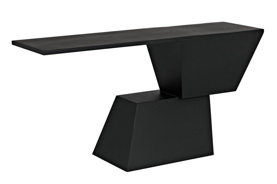 Pieta Console in Matte Black Industrial Steel by Noir Furniture