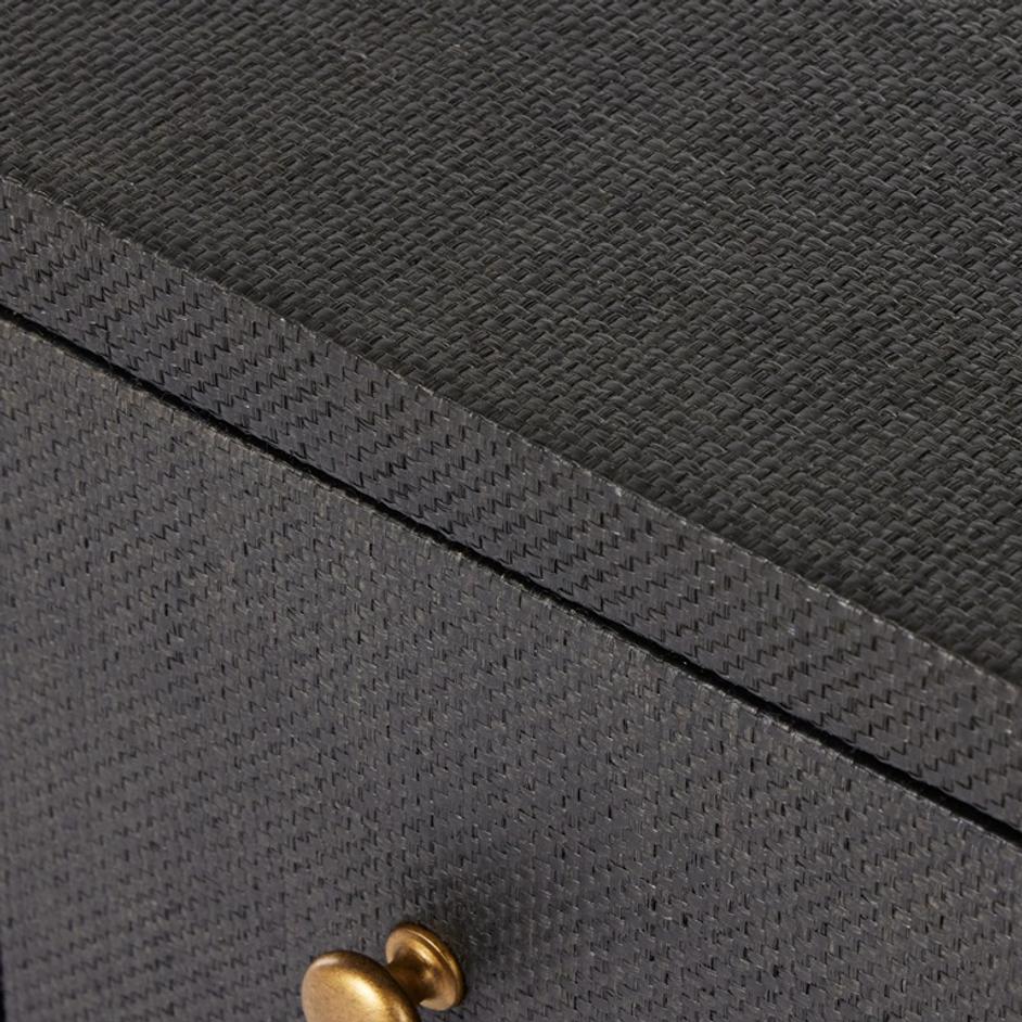 Fiona Nightstand In Black Raffia by FOUR HANDS