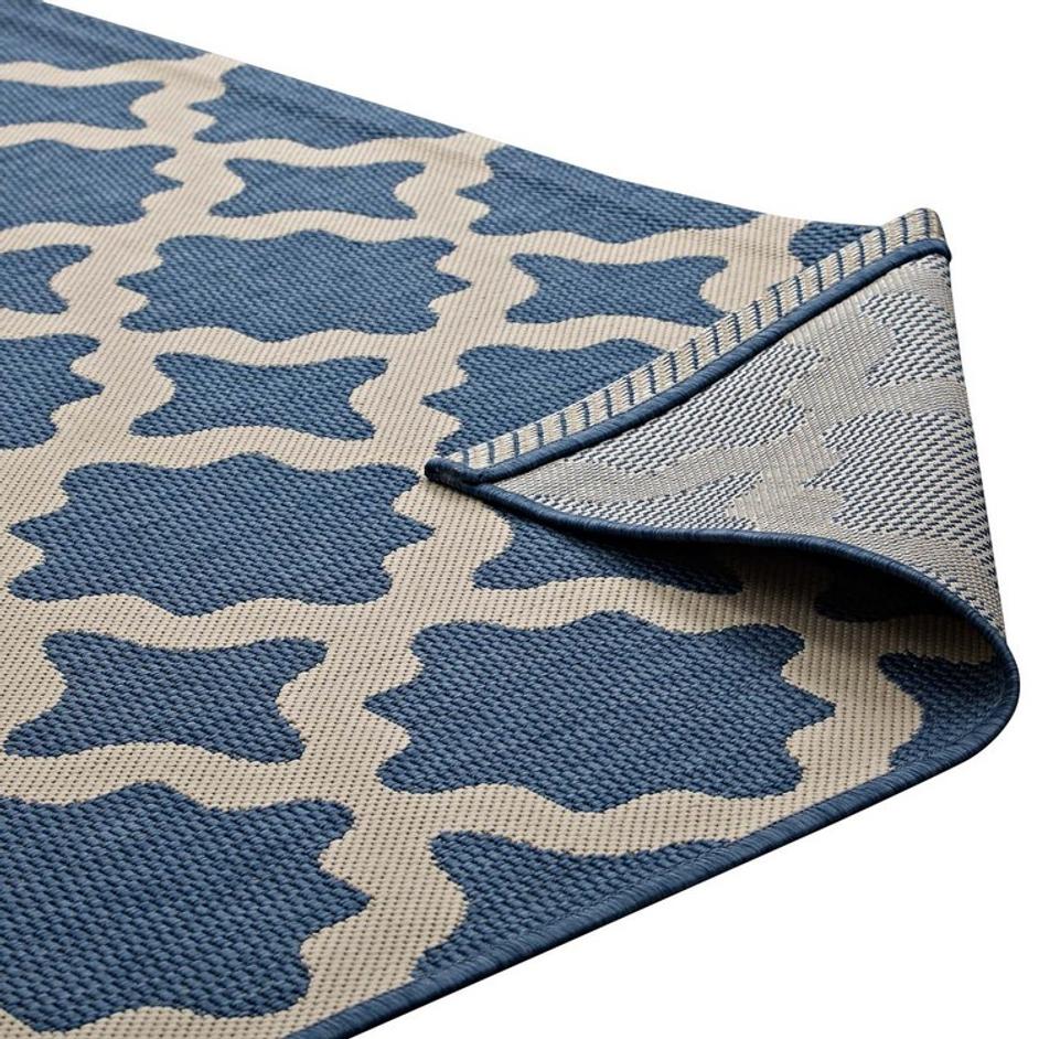 Selena Moroccan Trellis 8X10 Indoor And Outdoor Area Rug In Blue And Beige by Modway Furniture