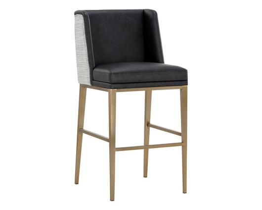JOPLIN BARSTOOL - CANTINA BLACK / VERA WHITE PEPPER by Sunpan