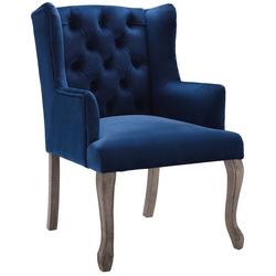 Combest French Vintage Dining Performance Velvet Armchair In Navy by Modway Furniture