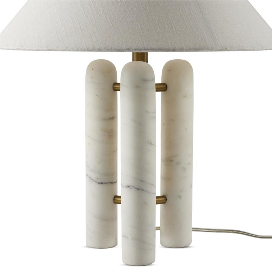Medici Table Lamp In Chrcl And White Mrbl by FOUR HANDS