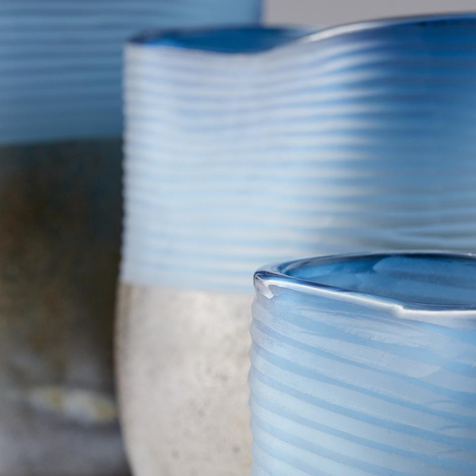 Medium Europa Vase in Blue and Iron Glaze by Cyan Design