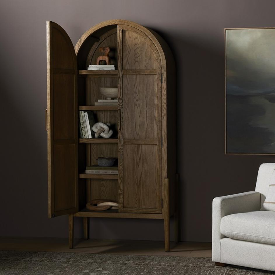 Tolle Panel Door Cabinet In Drifted Oak Sld by FOUR HANDS