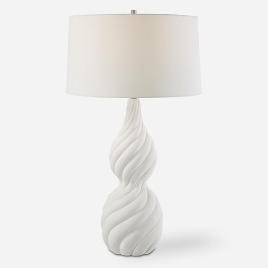 Twisted Swirl White Table Lamp by Uttermost