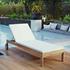 Sunbury Outdoor Patio Teak Chaise In Natural White by Modway Furniture