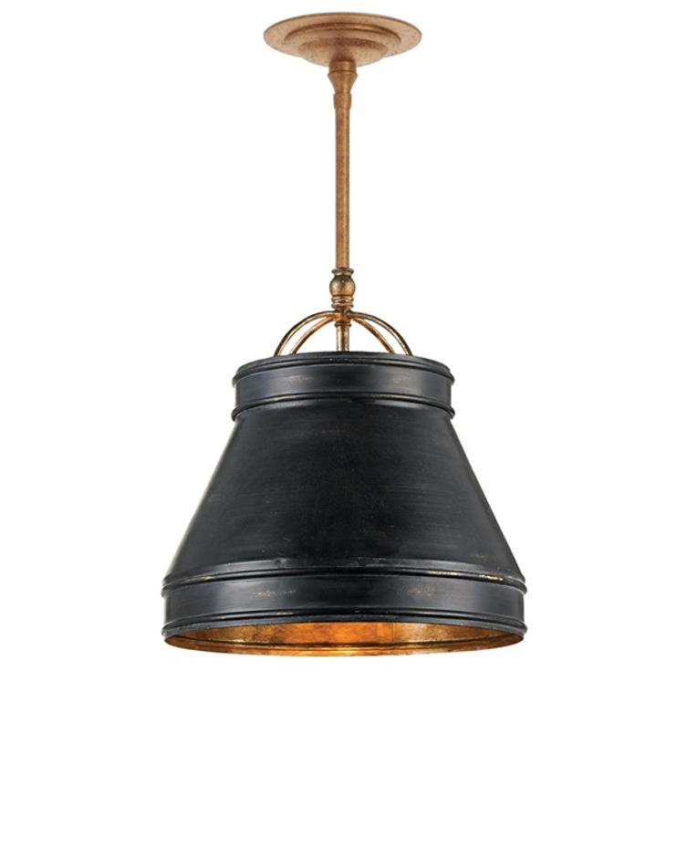 Lumley Black Pendant In French Black & Pyrite Bronze by Currey & Company