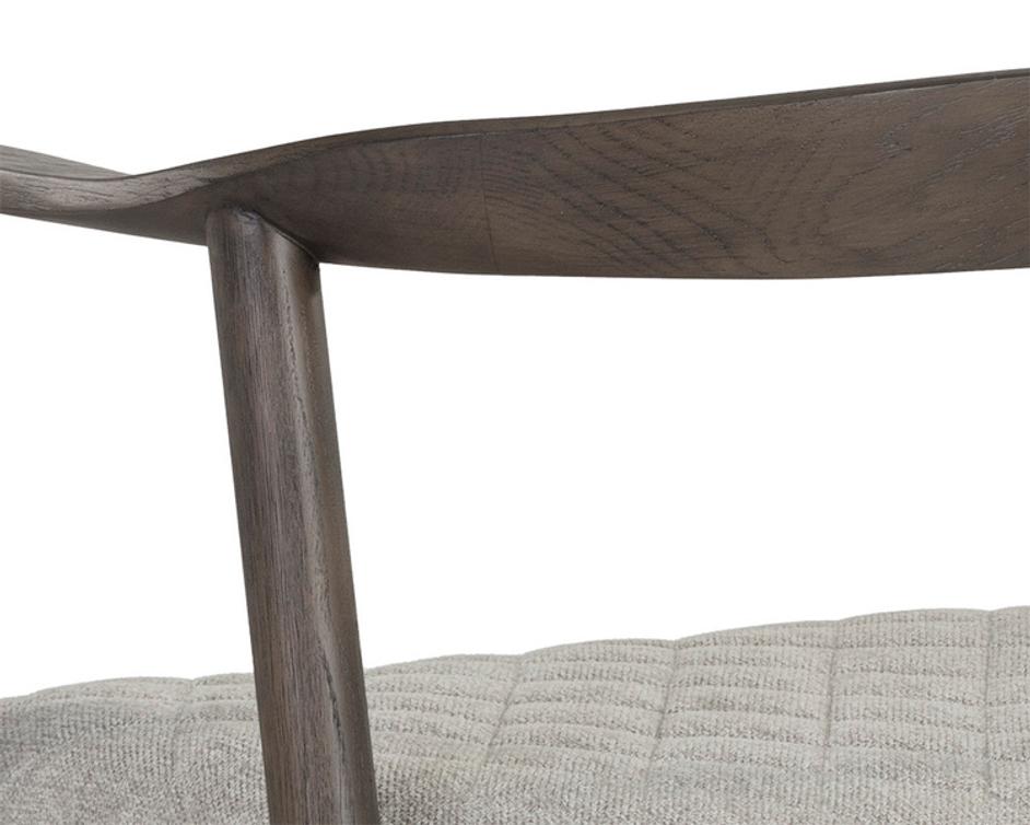 JEREMY DINING ARMCHAIR - DARK BROWN - BELFAST HEATHER GREY by Sunpan