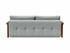 RAN D.E.L. SOFA BED in MELANGE LIGHT GREY FABRIC WITH Dark wood LEGS 538 by INNOVATION USA