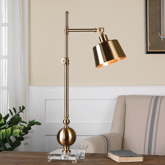 Laton Brushed Brass Task Lamp by Uttermost