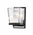 Bleeker Street 1 Light Wall Sconce in Matte Black + Chrome Finish by Z-Lite