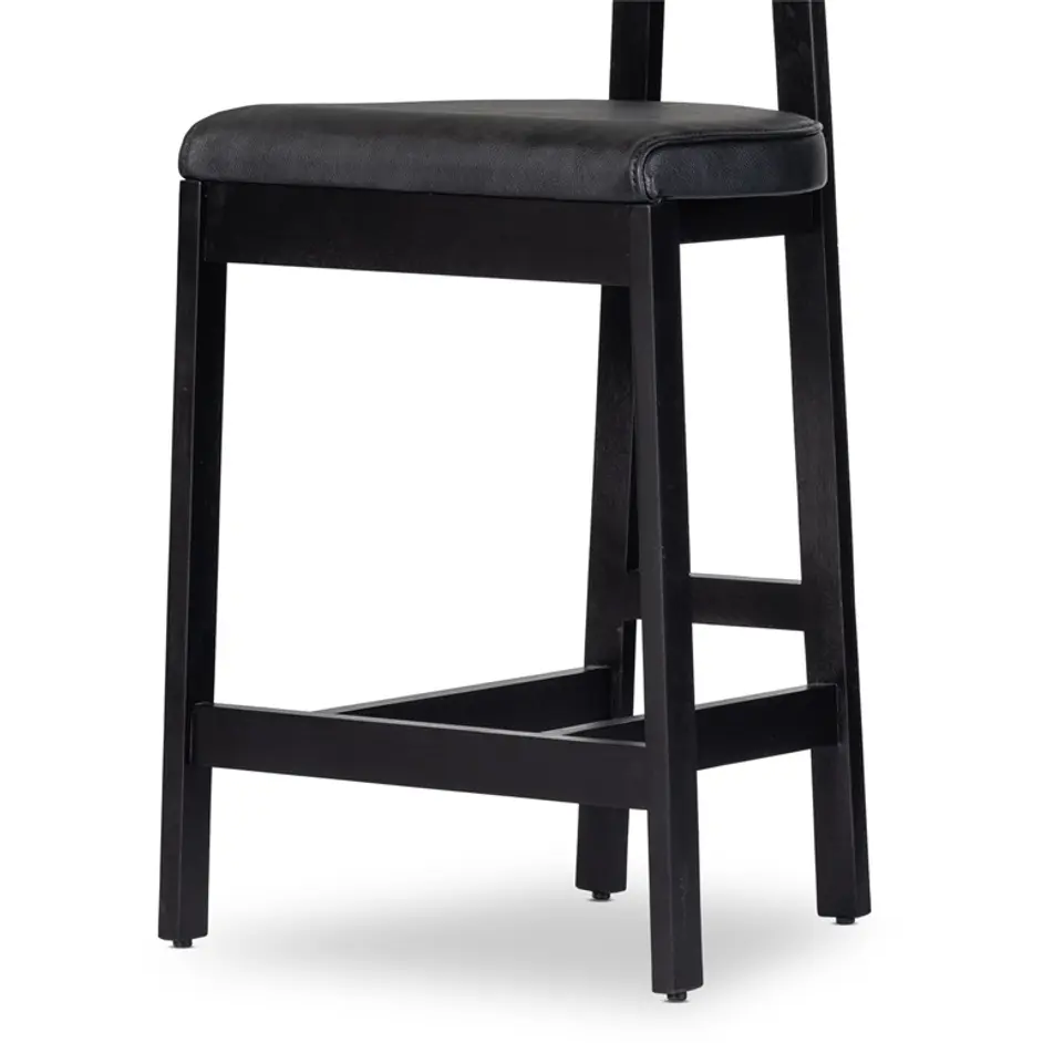 Tex Stool In Black Rosa Morada by FOUR HANDS