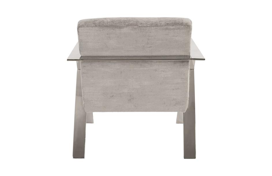 Allure Club Chair, Diva Grey , Stainless Steel Frame by PHILLIPS COLLECTION