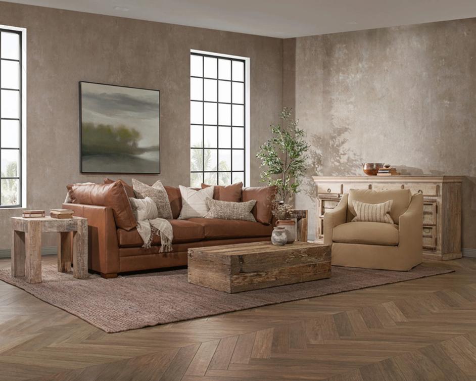 Audrey Leather Sofa Lush by Classic Home