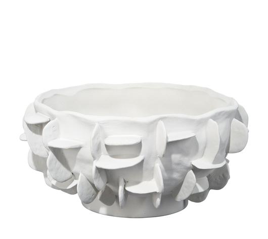  Helios Ceramic Decorative Bowl, White by Jamie Young