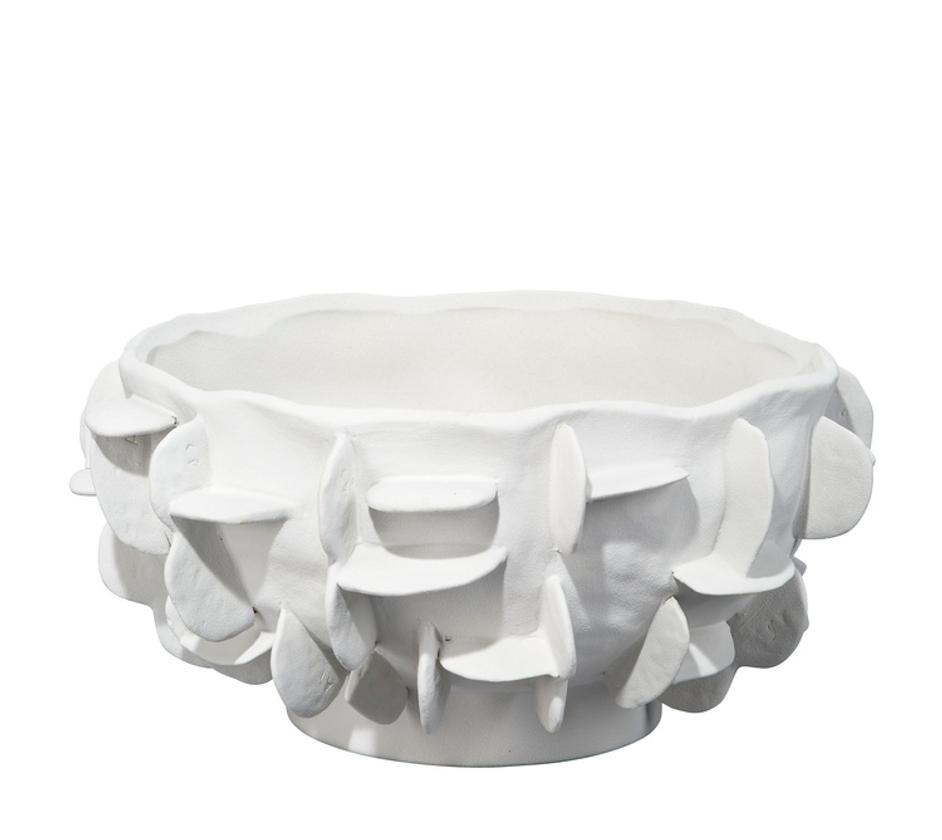  Helios Ceramic Decorative Bowl, White by Jamie Young