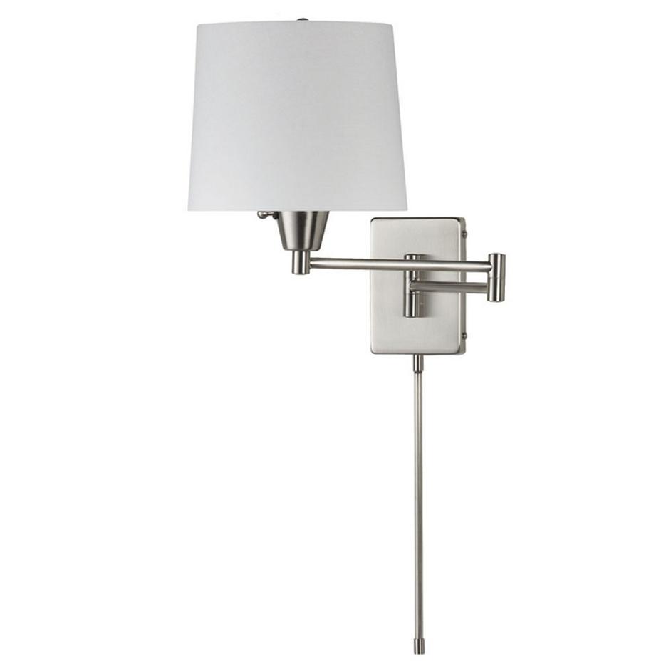 (K)Swing Arm Wall Lamp White Shade by Dainolite