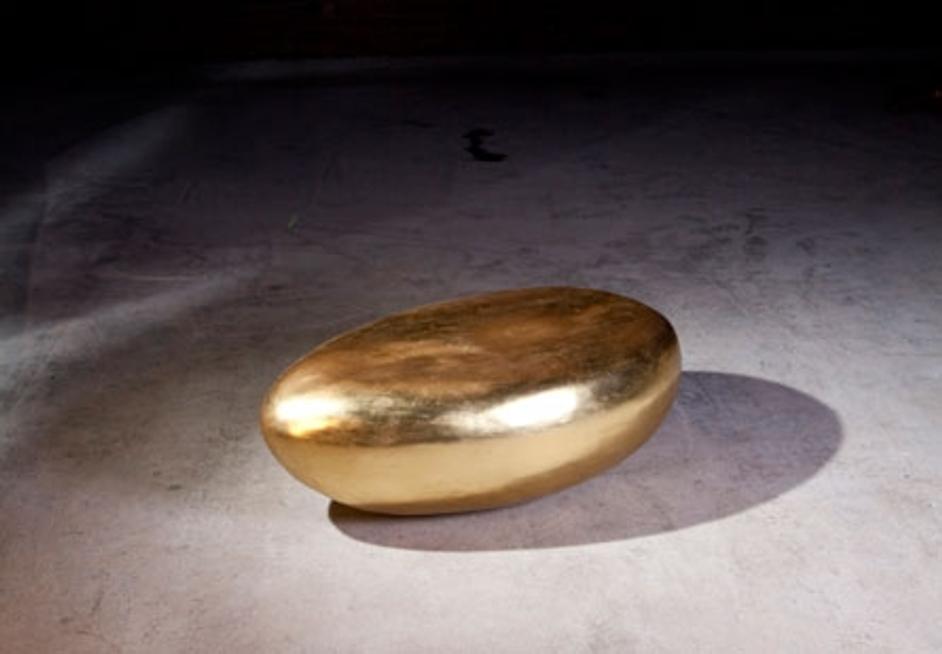 River Stone Cocktail Table, Gold Leaf, Small by PHILLIPS COLLECTION