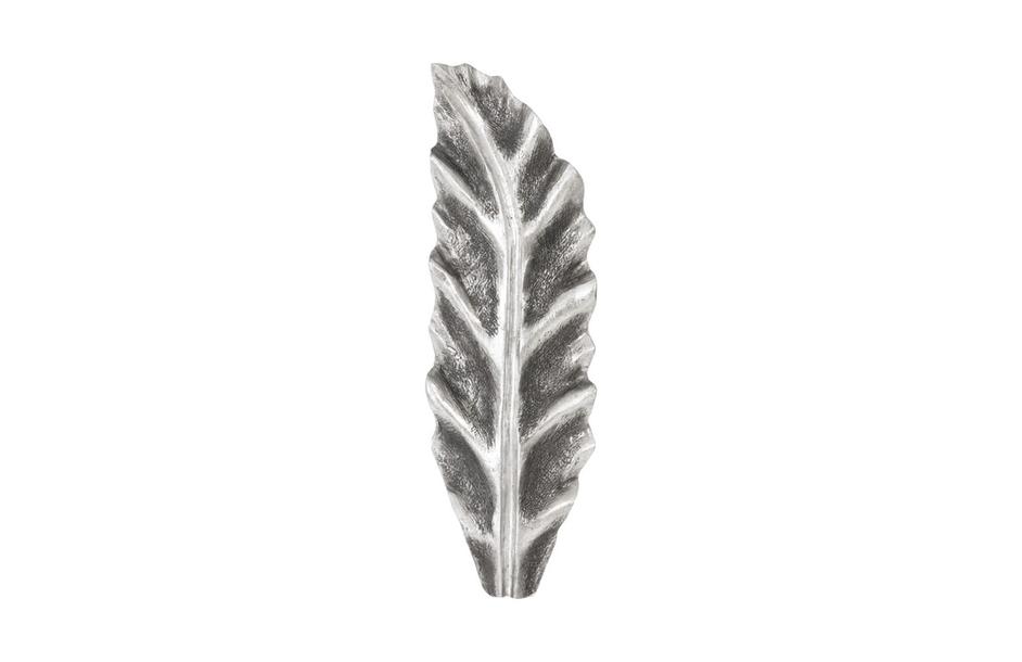 Petiole Wall Leaf, Silver, Small, Version A by PHILLIPS COLLECTION