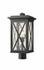 Brookside 1 Light Outdoor Post Mount Fixture in Black Finish by Z-Lite