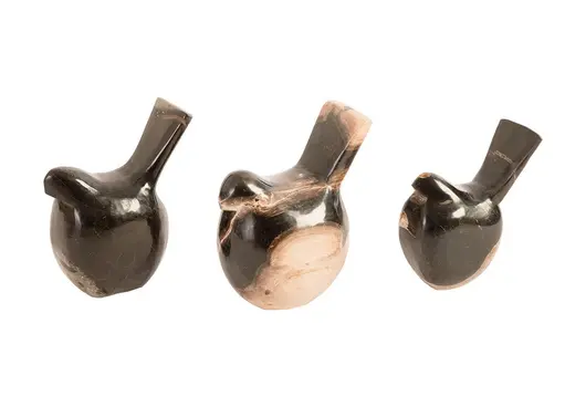 Petrified Wood Birds, Set of 3 by PHILLIPS COLLECTION