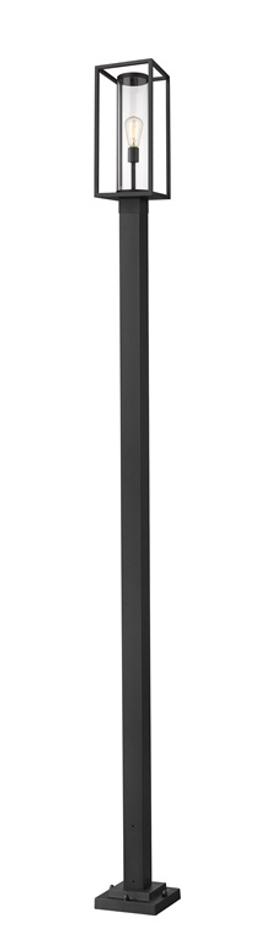 Dunbroch 1 Light Outdoor Post Mounted Fixture in Black Finish by Z-Lite