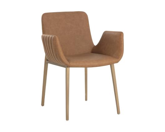 LUCANO DINING ARMCHAIR - MILLIKEN COGNAC by Sunpan