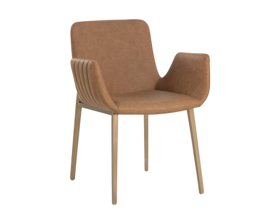 LUCANO DINING ARMCHAIR - MILLIKEN COGNAC by Sunpan