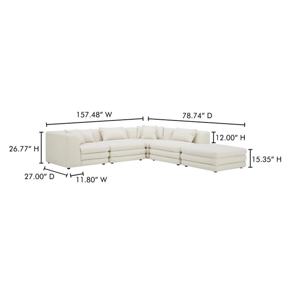 Lowtide Dream Modular Sectional Warm White by Moes Home
