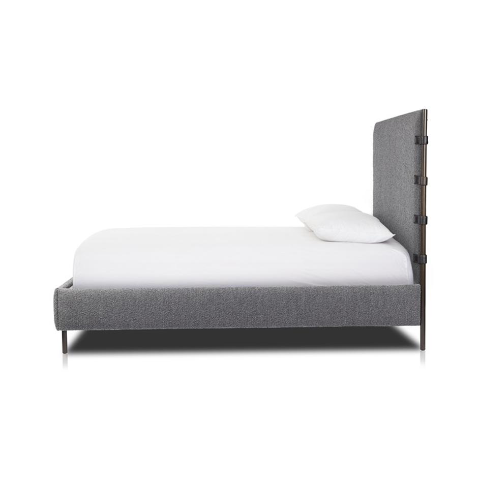 Anderson Bed In Knoll Charcoal In Queen by FOUR HANDS