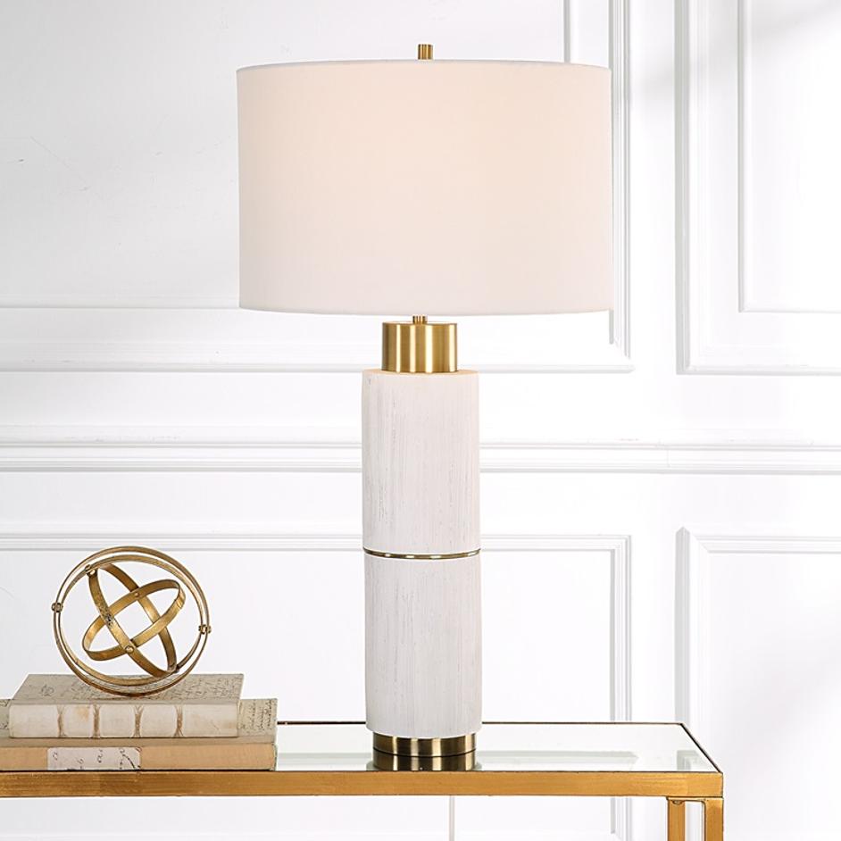 Ruse Whitewashed Table Lamp by Uttermost