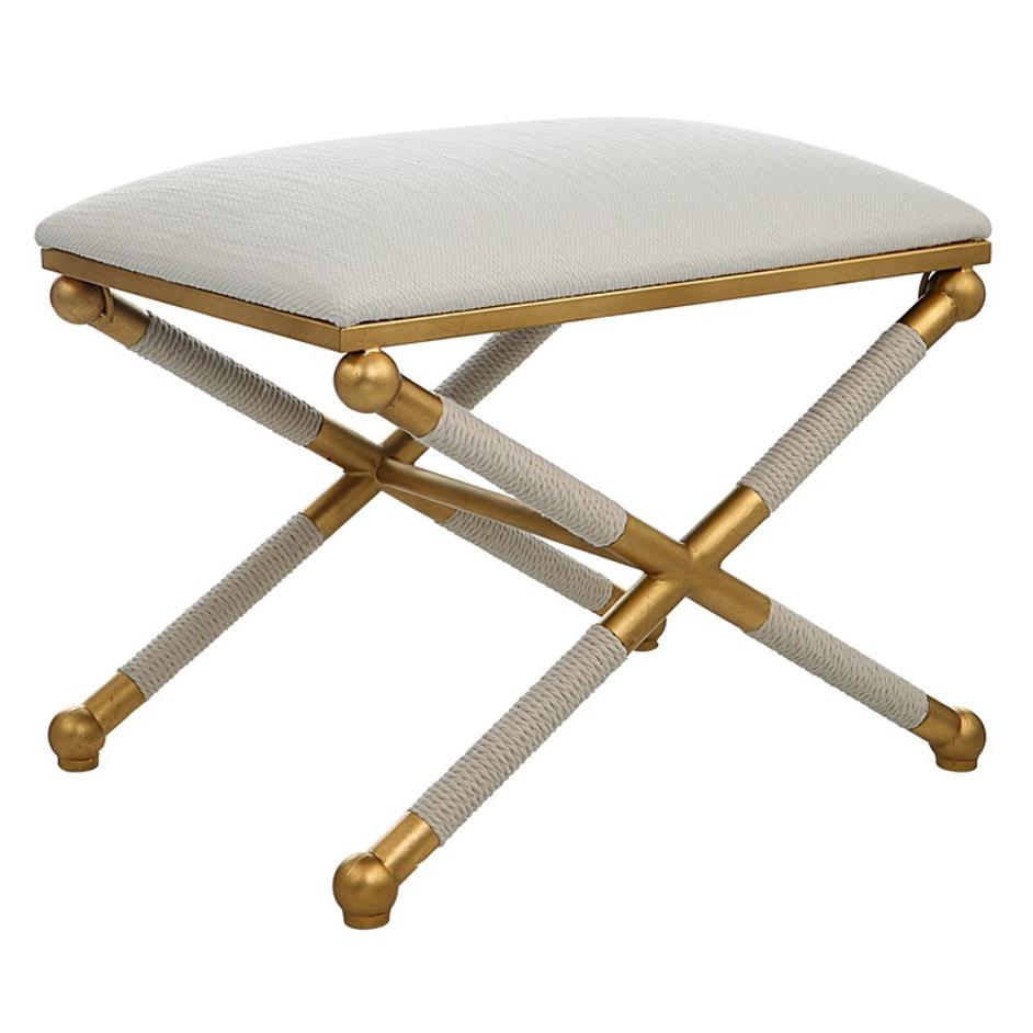 Socialite White Small Bench by Uttermost
